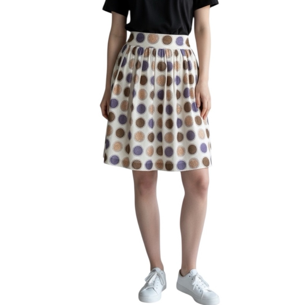 Anthropologie Edme & Esyllte Cultivation Polka Dot Twee Full Skirt